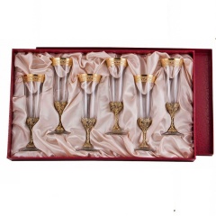 Набор из 6-ти бокалов для шампанского Богемия, отделка &quot;Версаче&quot;